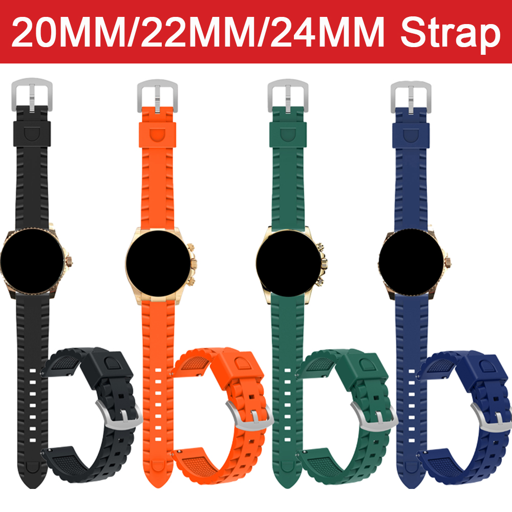Silicone Watch Band 22Mm - Yumuşak Silikon Kayış 20mm 22mm 24mm
