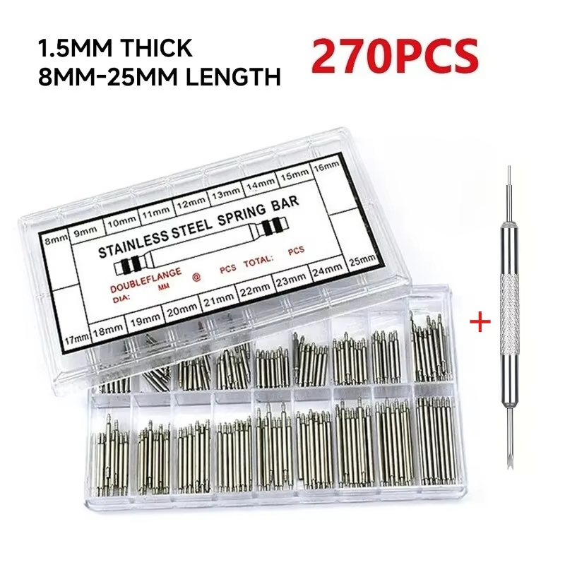 Spring Bar Tool Set - 270 adet Paslanmaz Çelik Yaylı Çubuklar