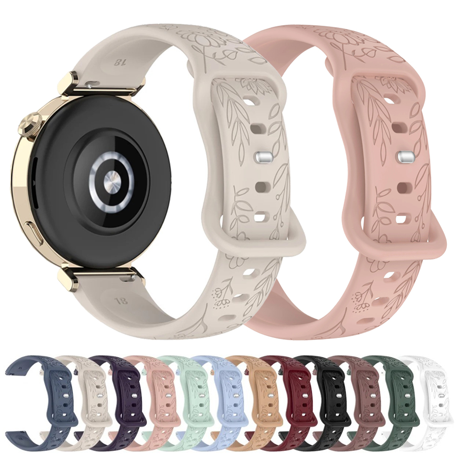 Silicone Watch Band 22Mm - 20 22mm 3D Çiçekli Silikon Kayış