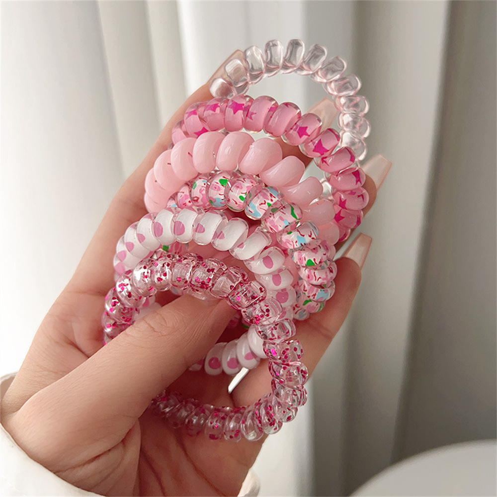 Silicone Band Women - 6 adet tatlı sevimli renkli Spiral