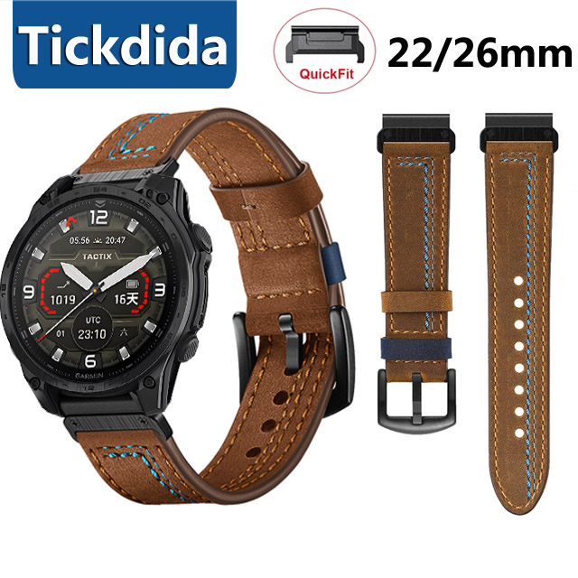 Leather Strap Quick Release - 22mm 26mm Hakiki Deri Kayış Garmin
