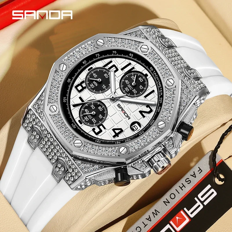 Rubber Strap Diver - SANDA 7026 Erkek Kuvars Saat Moda