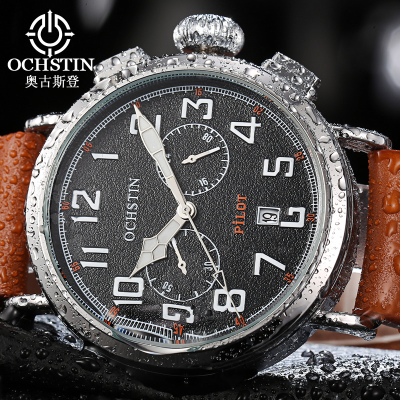 Leather Watch Band Men - OCHSTIN Hakiki Deri Kayış Erkek Kuvars