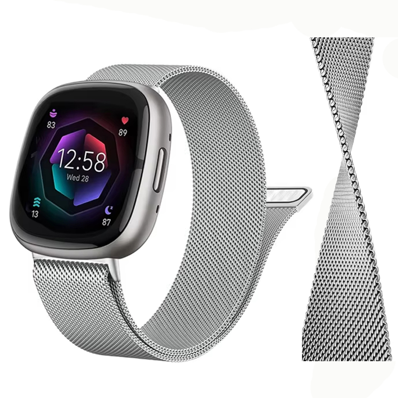 Milanese Loop Magnetic - Milanese Loop kayışı, Fitbit Versa 4