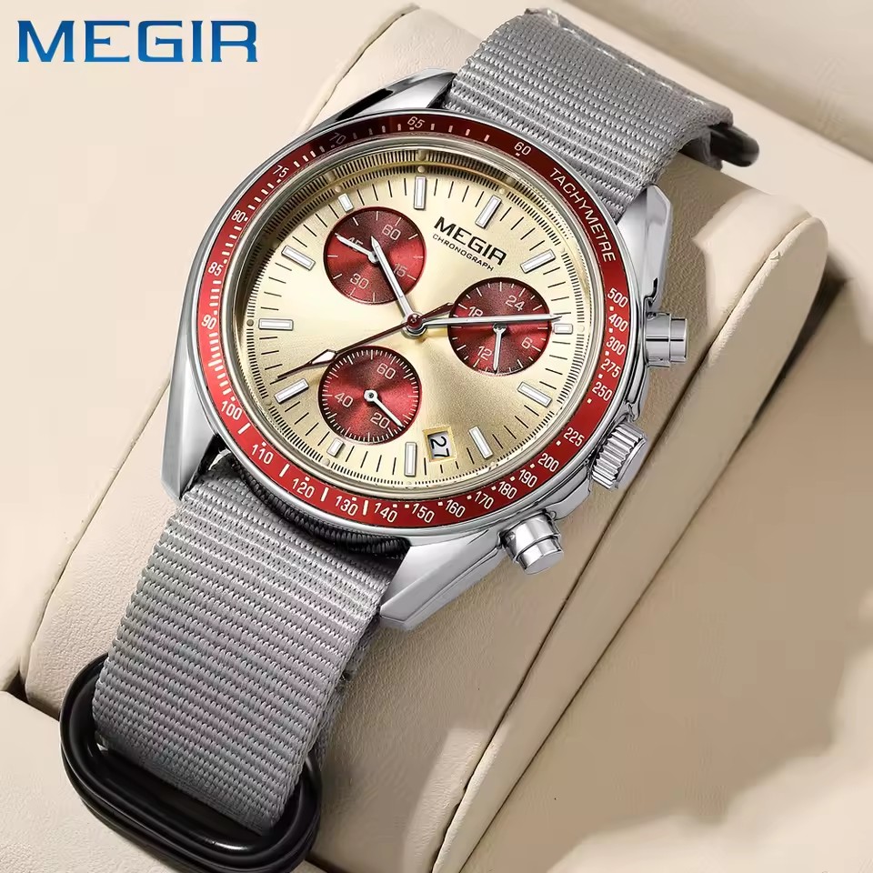 MEGIR 2247 erkek lüks Quartz s - Canvas Strap Watch incelemesi ve fiyatı