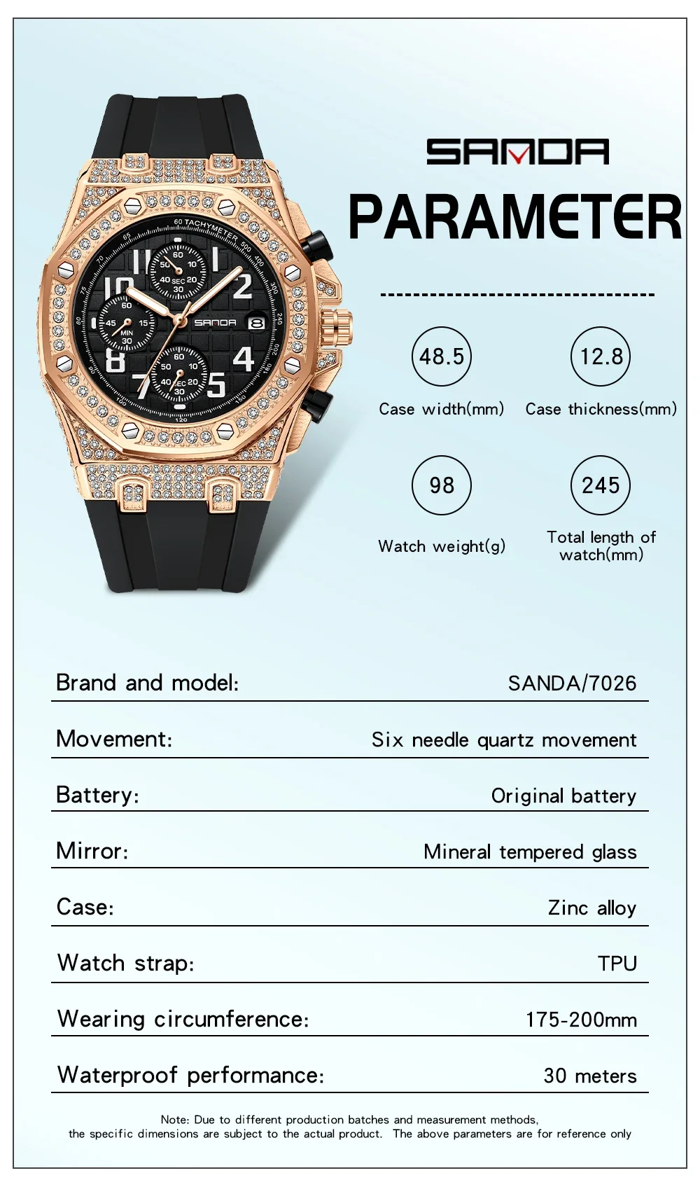 SANDA 7026 Erkek Kuvars Saat M - Rubber Strap Diver incelemesi ve fiyatı