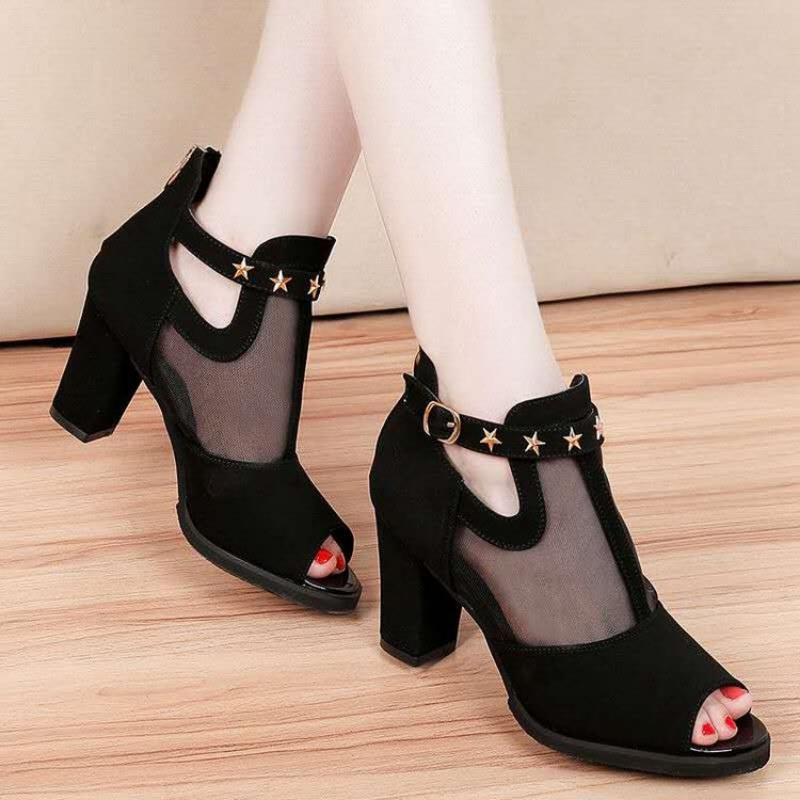 Fileli Peep Toe Blok Topuklu K - Mesh Strap Metal incelemesi ve fiyatı