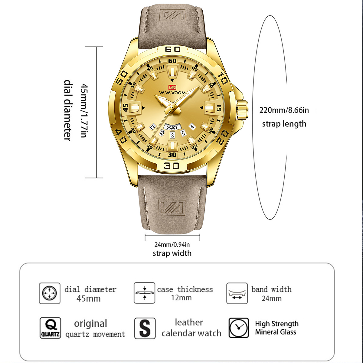 Erkek Saati Siyah Deri Kayış S - Leather Watch Band Men incelemesi ve fiyatı